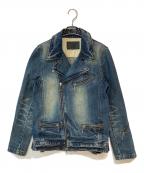 JACKROSE VINTAGE×THE ROLLING STONESジャックローズヴィンテージ×ザ ローリングストーンズ）の古着「デニムライダースジャケット」｜インディゴ