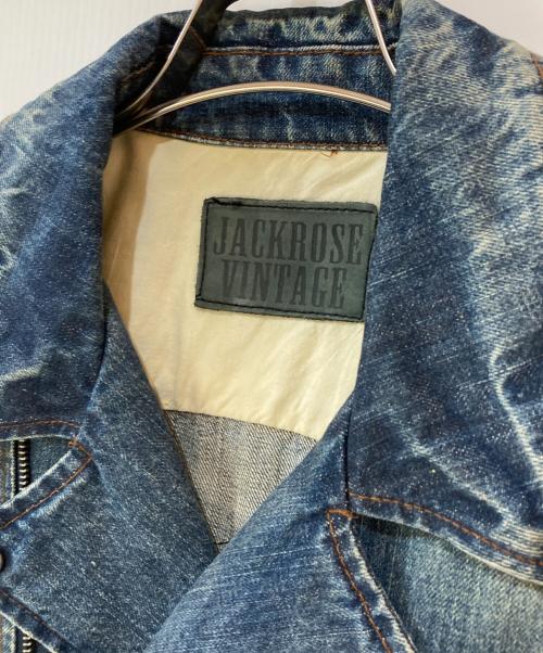 JACKROSE VINTAGE（ジャックローズヴィンテージ）JACKROSE VINTAGE (ジャックローズヴィンテージ) THE ROLLING STONES (ザ ローリングストーンズ) デニムライダースジャケット インディゴ サイズ:3の古着・服飾アイテム