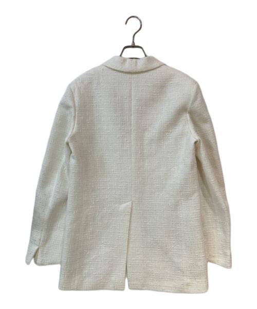 deres（デレス）deres (デレス) ショールカラーツイードジャケット ホワイト サイズ:Ｆreeの古着・服飾アイテム