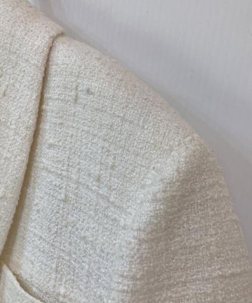 deres（デレス）deres (デレス) ショールカラーツイードジャケット ホワイト サイズ:Ｆreeの古着・服飾アイテム