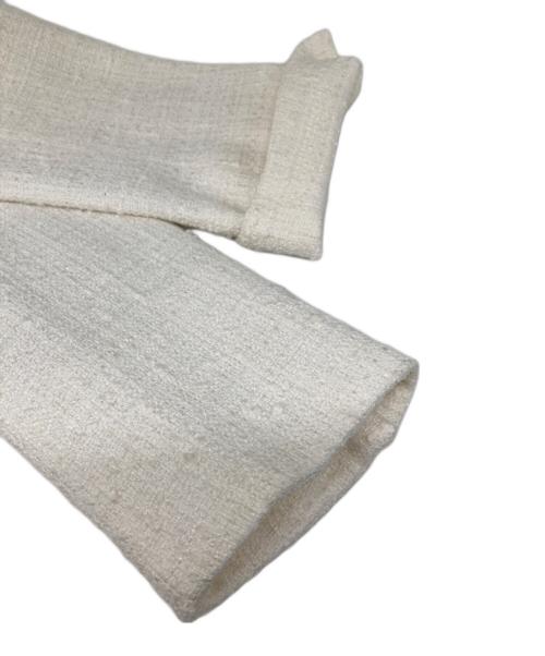 deres（デレス）deres (デレス) ショールカラーツイードジャケット ホワイト サイズ:Ｆreeの古着・服飾アイテム