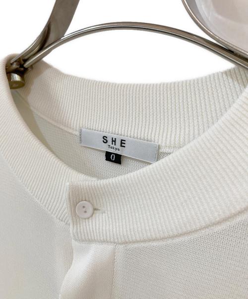 SHE TOKYO（シートーキョー）SHE TOKYO (シートーキョー) Demi Sheer カーディガン ホワイトの古着・服飾アイテム