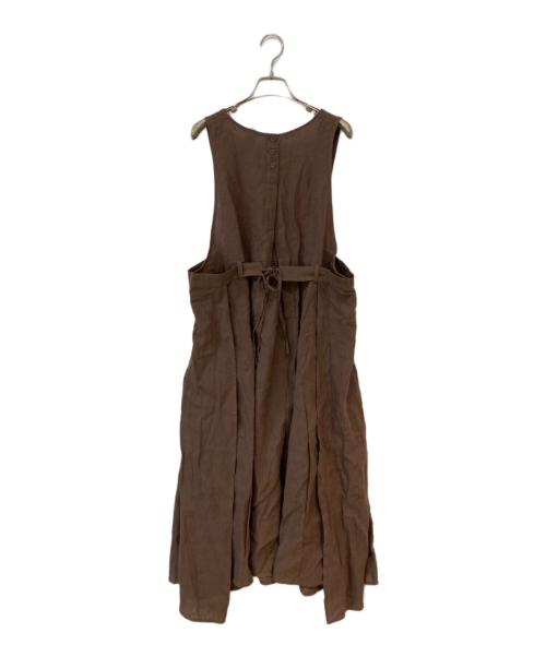 Samansa Mos2（サマンサモスモス）Samansa Mos2 (サマンサモスモス) 立川限定 リネンエプロンワンピース ブラウン サイズ:Ｆreeの古着・服飾アイテム