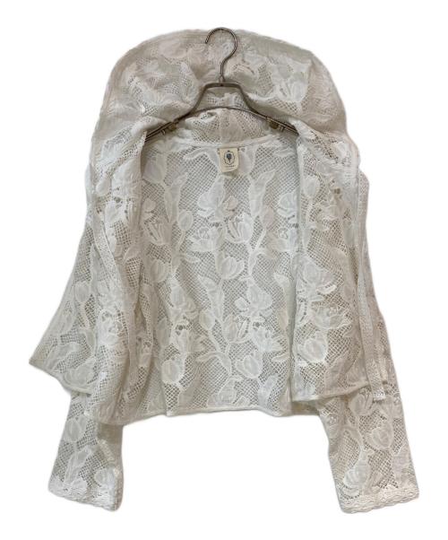 TSUHARU by samansa Mos2（ツハル バイ サマンサモスモス）TSUHARU by samansa Mos2 (ツハル バイ サマンサモスモス) オーバーレースフード付きボレロ ホワイト サイズ:Freeの古着・服飾アイテム