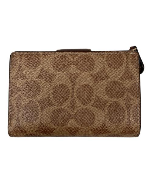 COACH（コーチ）COACH (コーチ) ミディアム コーナー ジップ ウォレット・シグネチャー キャンバス タン/ブラウンの古着・服飾アイテム