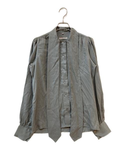 Saint Laurent rive gauche（サンローランリヴゴーシュ）Saint Laurent rive gauche (サンローランリヴゴーシュ) ボウタイ シルクシャツ グレー サイズ:36の古着・服飾アイテム