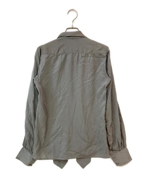 Saint Laurent rive gauche（サンローランリヴゴーシュ）Saint Laurent rive gauche (サンローランリヴゴーシュ) ボウタイ シルクシャツ グレー サイズ:36の古着・服飾アイテム