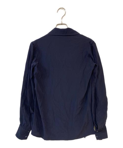 Saint Laurent rive gauche（サンローランリヴゴーシュ）Saint Laurent rive gauche (サンローランリヴゴーシュ) ボウタイ シルクシャツ ネイビー サイズ:34の古着・服飾アイテム