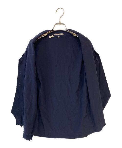 Saint Laurent rive gauche（サンローランリヴゴーシュ）Saint Laurent rive gauche (サンローランリヴゴーシュ) ボウタイ シルクシャツ ネイビー サイズ:34の古着・服飾アイテム