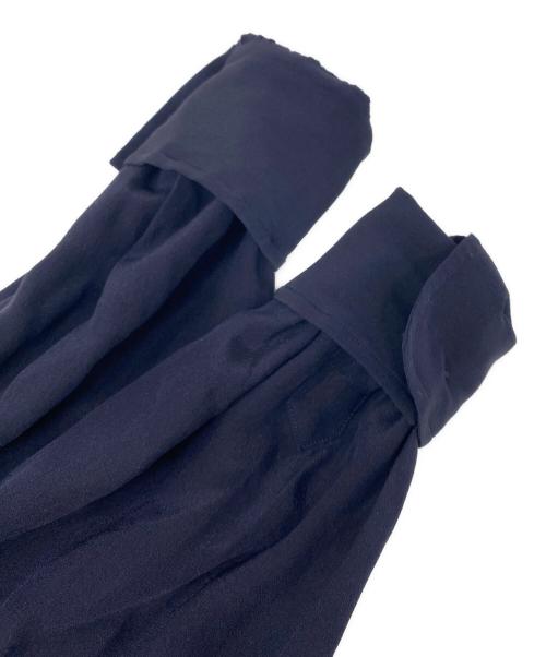 Saint Laurent rive gauche（サンローランリヴゴーシュ）Saint Laurent rive gauche (サンローランリヴゴーシュ) ボウタイ シルクシャツ ネイビー サイズ:34の古着・服飾アイテム