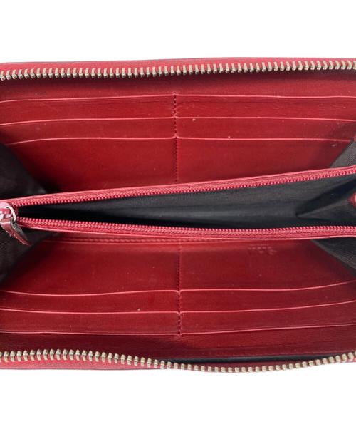 GUCCI（グッチ）GUCCI (グッチ) マイクログッチシマラウンドファスナー長財布 レッドの古着・服飾アイテム