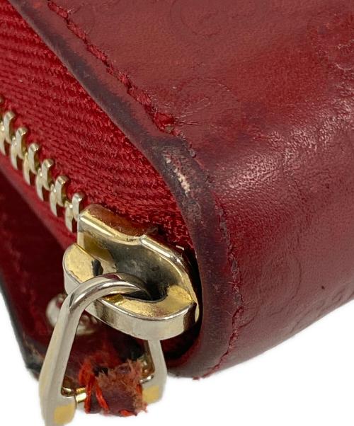 GUCCI（グッチ）GUCCI (グッチ) マイクログッチシマラウンドファスナー長財布 レッドの古着・服飾アイテム