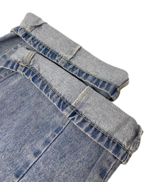 FRAY ID（フレイ アイディー）FRAY ID (フレイ アイディー) タックデザインワイドデニムパンツ ブルーの古着・服飾アイテム