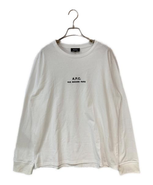 A.P.C.（アーペーセー）A.P.C. (アーペーセー) ロゴ刺繍カットソー ホワイト サイズ:Lの古着・服飾アイテム