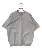 STEVEN ALANスティーブンアラン）の古着「KUBO HENLEY NECK SHORT SLEEVE KNIT-LOOSE/ニット」｜グレー
