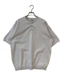 STEVEN ALAN（スティーブンアラン）の古着「KUBO HENLEY NECK SHORT SLEEVE KNIT-LOOSE/ニット」｜グレー