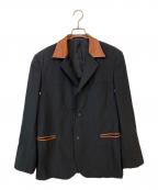 Y's for menワイズフォーメン）の古着「襟レザー3Bテーラードジャケット」｜ブラック