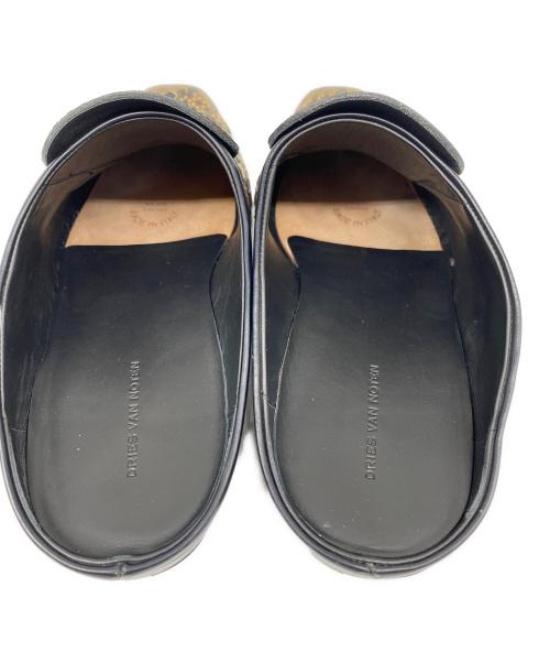 DRIES VAN NOTEN（ドリスヴァンノッテン）DRIES VAN NOTEN (ドリスヴァンノッテン) 23SS COWBOY MULES カウボーイ ミュール レザー パイソン ウエスタン サンダル ブラック サイズ:42の古着・服飾アイテム