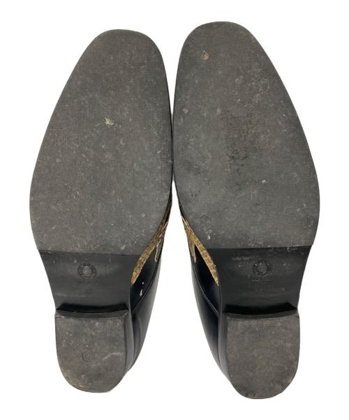 DRIES VAN NOTEN（ドリスヴァンノッテン）DRIES VAN NOTEN (ドリスヴァンノッテン) 23SS COWBOY MULES カウボーイ ミュール レザー パイソン ウエスタン サンダル ブラック サイズ:42の古着・服飾アイテム