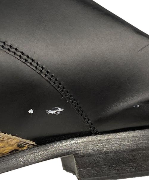 DRIES VAN NOTEN（ドリスヴァンノッテン）DRIES VAN NOTEN (ドリスヴァンノッテン) 23SS COWBOY MULES カウボーイ ミュール レザー パイソン ウエスタン サンダル ブラック サイズ:42の古着・服飾アイテム