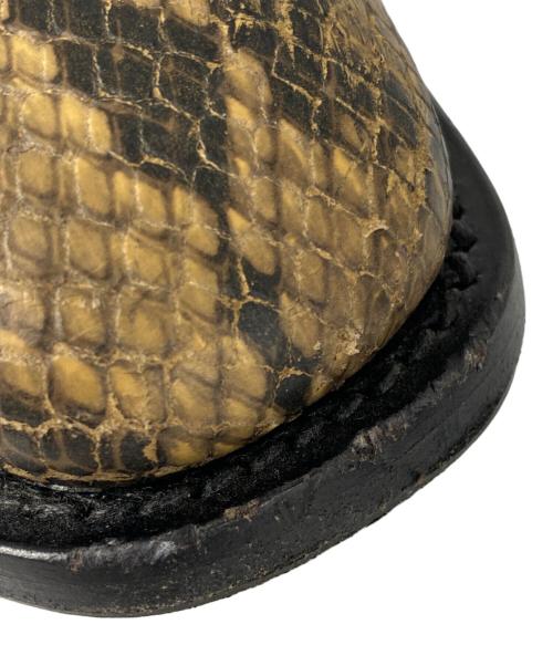 DRIES VAN NOTEN（ドリスヴァンノッテン）DRIES VAN NOTEN (ドリスヴァンノッテン) 23SS COWBOY MULES カウボーイ ミュール レザー パイソン ウエスタン サンダル ブラック サイズ:42の古着・服飾アイテム