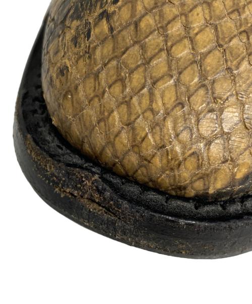 DRIES VAN NOTEN（ドリスヴァンノッテン）DRIES VAN NOTEN (ドリスヴァンノッテン) 23SS COWBOY MULES カウボーイ ミュール レザー パイソン ウエスタン サンダル ブラック サイズ:42の古着・服飾アイテム