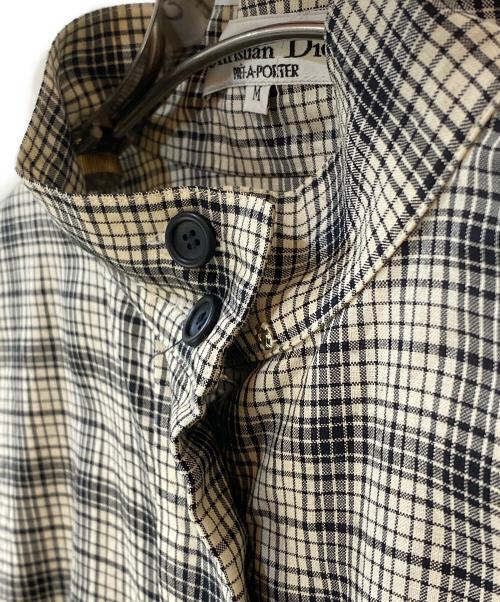 Christian Dior（クリスチャン ディオール）Christian Dior (クリスチャン ディオール) チェックシャツ アイボリー サイズ:Mの古着・服飾アイテム