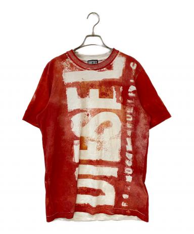 中古・古着通販】DIESEL (ディーゼル) ロゴクルーネックTシャツ レッド