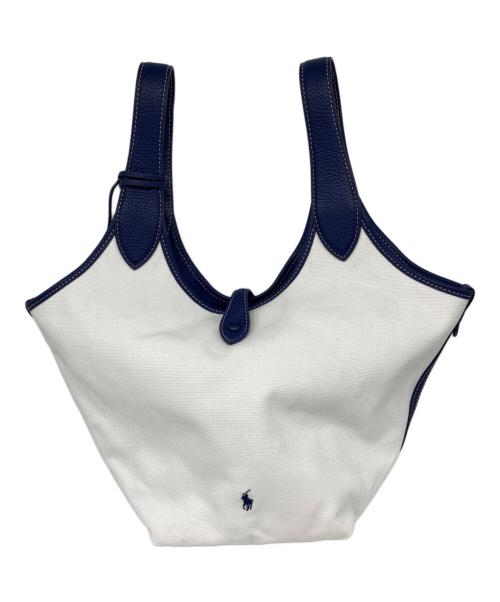 POLO RALPH LAUREN（ポロ・ラルフローレン）POLO RALPH LAUREN (ポロ・ラルフローレン) Polo Play キャンバス ラージ トート ホワイトの古着・服飾アイテム