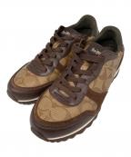 COACHコーチ）の古着「C142 SIG PVC RNR ローカットスニーカー」｜ブラウン