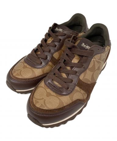 COACH ブラウン スニーカー 中古・古着通販】COACH (コーチ) C142 SIG PVC RNR ローカット