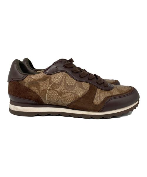 COACH（コーチ）COACH (コーチ) C142 SIG PVC RNR ローカットスニーカー ブラウン サイズ:24の古着・服飾アイテム