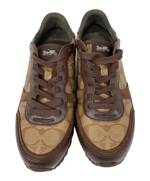 COACH（コーチ）COACH (コーチ) C142 SIG PVC RNR ローカットスニーカー ブラウン サイズ:24の古着・服飾アイテム