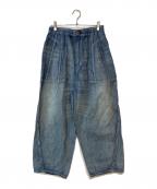 URCH RNAアールエヌエー）の古着「コックさんの綿麻デニムパンツ」｜インディゴ