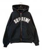 SUPREMEシュプリーム）の古着「24FW Arc Thermal Lined Zip Up Hooded Sweatshirt アーク・サーマル・ラインド・ジップ・アップ・フーデッド・スウェットシャツ」｜ブラック