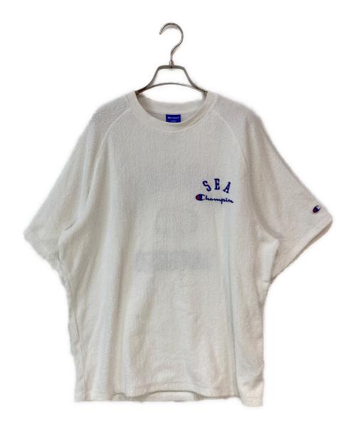 Champion（チャンピオン）Champion (チャンピオン) WIND AND SEA (ウィンダンシー) S/S Pile Raglan T-shirt ホワイト サイズ:Lの古着・服飾アイテム