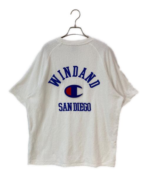 Champion（チャンピオン）Champion (チャンピオン) WIND AND SEA (ウィンダンシー) S/S Pile Raglan T-shirt ホワイト サイズ:Lの古着・服飾アイテム