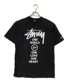 stussy×FRAGMENTS（ステューシー×フラグメント）の古着「One World One Heart Tee」｜ブラック