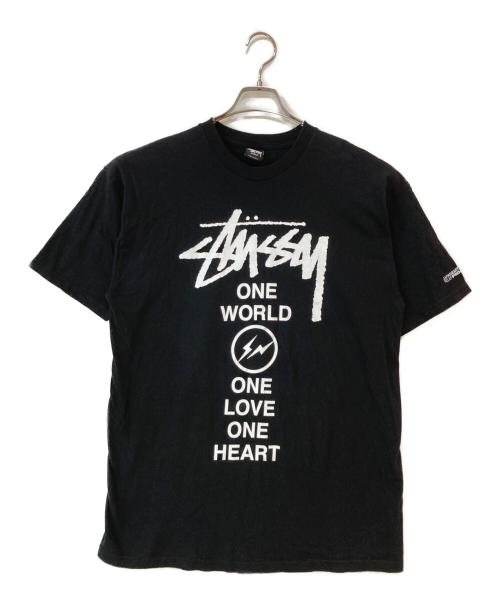 stussy（ステューシー）stussy (ステューシー) FRAGMENTS (フラグメント) One World One Heart Tee ブラック サイズ:Lの古着・服飾アイテム