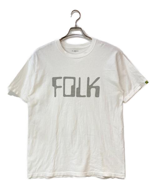 ELECTRIC COTTAGE（エレクトリック コテージ）ELECTRIC COTTAGE (エレクトリック コテージ) FOLKロゴTシャツ ホワイト サイズ:Lの古着・服飾アイテム