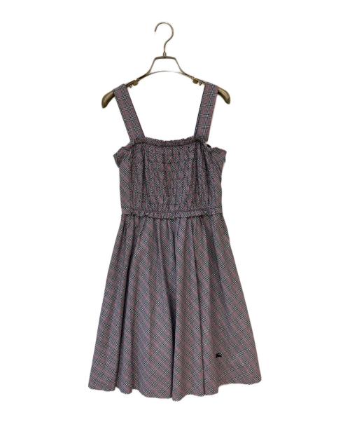BURBERRY BLUE LABEL（バーバリー ブルー レーベル）BURBERRY BLUE LABEL (バーバリー ブルー レーベル) チェック柄 ノースリーブワンピース グレー サイズ: 38の古着・服飾アイテム