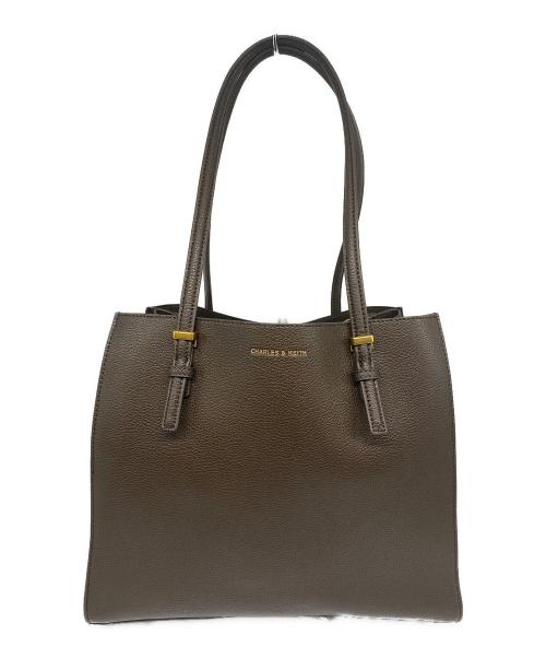 CHARLES & KEITH（チャールズアンドキース）CHARLES & KEITH (チャールズアンドキース) サンサ クラシックダブルハンドルトートバッグ ブラウンの古着・服飾アイテム