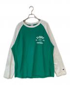 Champion REVERSE WEAVEチャンピオン リバース ウィーブ）の古着「ラグランカットソー」｜グリーン×グレー