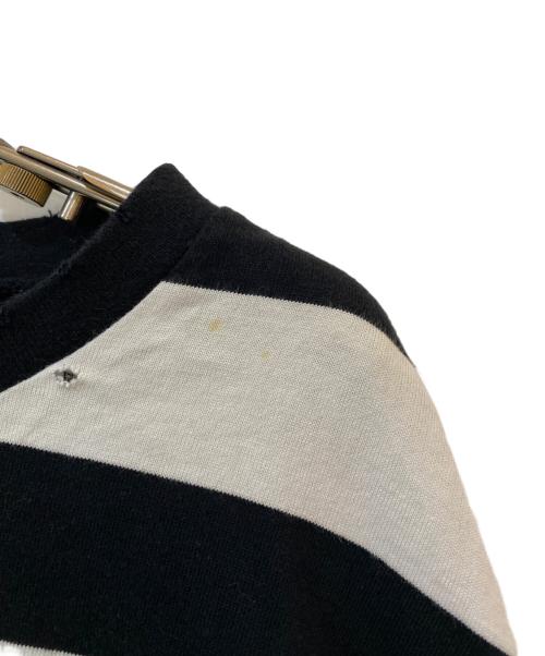 NUMBER (N)INE（ナンバーナイン）NUMBER (N)INE (ナンバーナイン) 05SS NIGHT CRAWLER エミリー期 アシンメトリーボーダーカットソー ホワイト×ブラック サイズ:4の古着・服飾アイテム