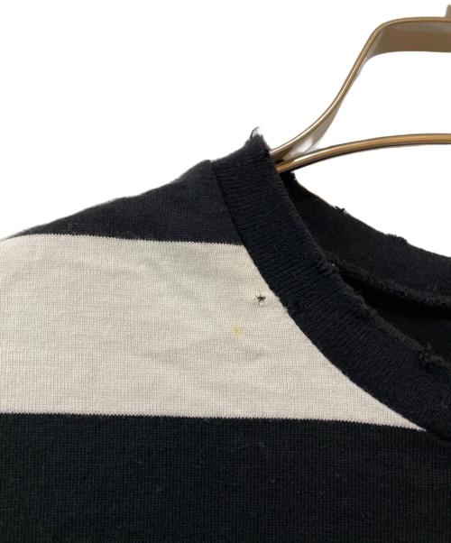 NUMBER (N)INE（ナンバーナイン）NUMBER (N)INE (ナンバーナイン) 05SS NIGHT CRAWLER エミリー期 アシンメトリーボーダーカットソー ホワイト×ブラック サイズ:4の古着・服飾アイテム