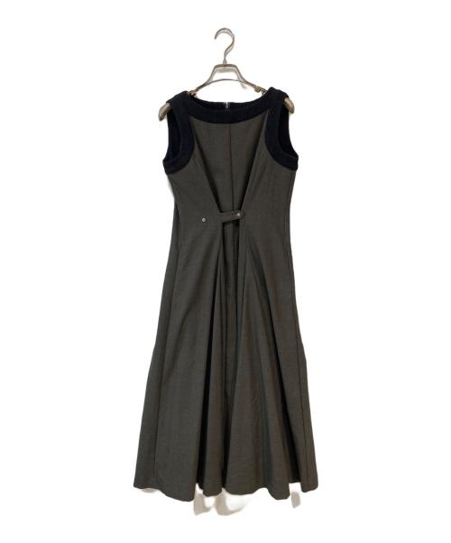 L'Or（ロル）L'Or (ロル) Contrast Flare Dress グレー サイズ:Freeの古着・服飾アイテム