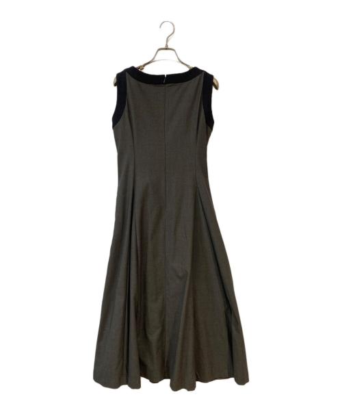 L'Or（ロル）L'Or (ロル) Contrast Flare Dress グレー サイズ:Freeの古着・服飾アイテム