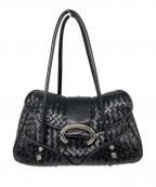 Francesco Biasiaフランシスコ ビアジア）の古着「イントレチャートトートバッグ」｜ブラック