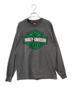 HARLEY-DAVIDSONハーレーダビッドソン）の古着「プリント長袖カットソー」｜グレー