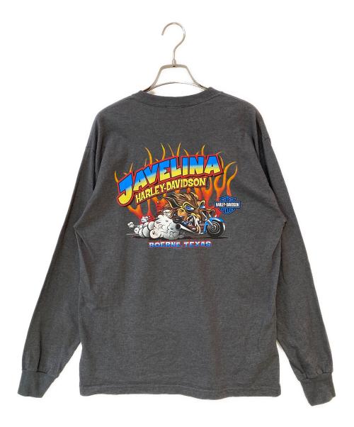 HARLEY-DAVIDSON（ハーレーダビッドソン）HARLEY-DAVIDSON (ハーレーダビッドソン) プリント長袖カットソー グレー サイズ:Mの古着・服飾アイテム